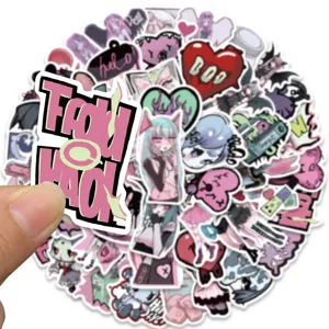 50pcs kawaii anime girl stickers sweet cool aesthetic waterproof decal for laptop water bottle