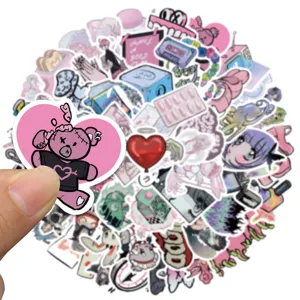 Y2K aesthetic pink kawaii graffiti stickers cute waterproof decal for phone laptop luggage