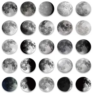 50pcs Autocollants Phases de Lune Étanches Décoration Murale Fenêtre Téléphone