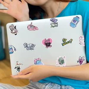 Y2K aesthetic cute graffiti stickers set for laptop, luggage, phone decoration. Waterproof.
