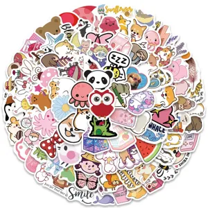 100pcs cute cartoon VSCO aesthetic stickers pack for laptop phone water bottle decoration DIY.