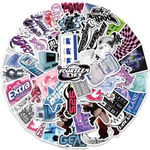 Y2K aesthetic graffiti stickers cartoon decals for laptop skateboard luggage DIY decor