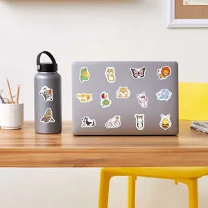 Cute cartoon stickers set for laptop, water bottle, and phone decoration, waterproof decals.