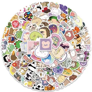 100pcs cute cartoon aesthetic stickers pack for laptop water bottle phone case dec