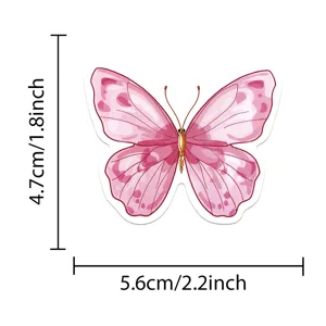 Pink butterfly sticker waterproof cute vinyl decals for laptop water bottle diary art