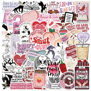 Bookish Smutty Reading Waterproof PVC Graffiti Stickers Laptop Luggage Decals Reading Lovers Literary Vinyl Sticker Pack