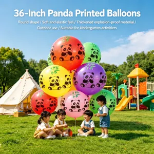Large Panda And Heart Printed Latex Balloons Thickened Explosion Proof Outdoor Party Decoration Toys