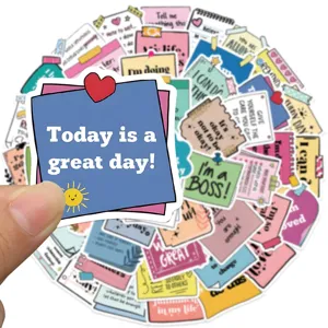 Adesivi con citazioni positive motivazionali impermeabili per laptop e valigia set