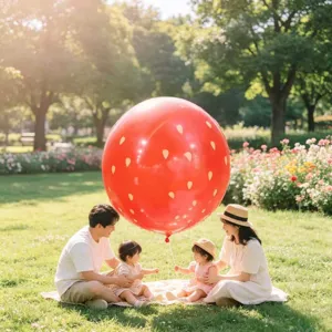 36 inch giant round strawberry printed balloon thick latex balloon for party park decor new