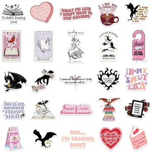 Bookish Smutty Reading vinyl stickers waterproof cute book lover laptop water bottle decals