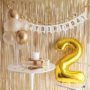 Gold Red Number Foil Balloons Digital Balloon Birthday Party Decoration Kids Boy Girl Baby Shower Celebration Supplies