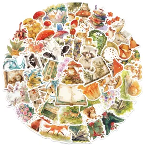 Pegatinas impermeables de animales de cuento de hadas de dibujos animados para maleta.