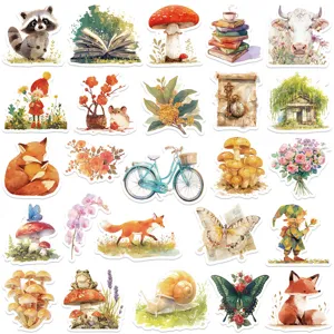 Set de pegatinas impermeables de animales de cuentos de hadas para maleta patineta