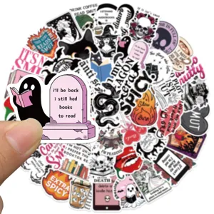 Set di adesivi per libri romance scuri e impermeabili in vinile per diari e tazze.