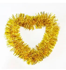Guirlanda de oropel en forma de corazón dorado para fiesta de cumpleaños y boda