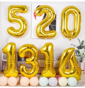 40 inch gold foil number balloons 520 1314 set for kids birthday wedding anniversary party decor