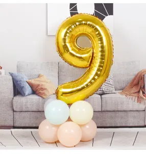 40 inch giant gold number 9 foil balloon for kids birthday party decoration backdrop