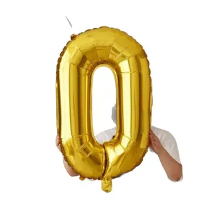Gold number foil balloon birthday party decoration photography prop for kids celebration layout