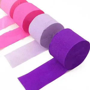 Colorful crepe paper rolls streamers for party backdrop wall decoration 4.5cm wide