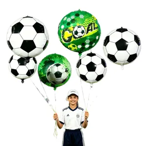 Soccer football foil balloons set for kids birthday party sports theme decoration 6pcs