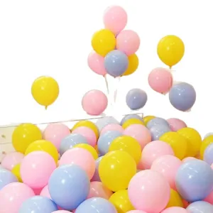 Macaron pastel pink yellow blue balloons set for girls birthday party and store opening decor