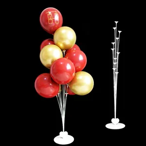 Balloon floor stand kit with red and gold balloons for wedding party decoration display