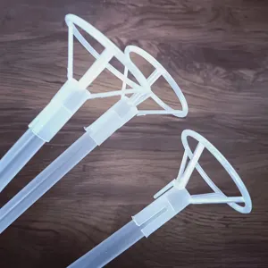 Witte plastic ballonstokjes met bekers houders standaards voor feestdecoratie benodigdheden