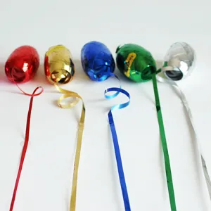 Colorful curling ribbons for balloons and party decoration, metallic gloss gift wrapping string.
