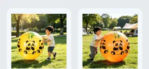 36-inch giant inflatable balloon with cute panda print, thick explosion-proof outdoor kids toy.