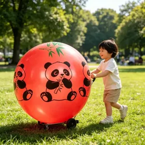 36 inch giant panda printed balloon outdoor thick children toy park grass playground fun