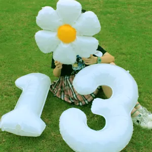 32 inch white number aluminum foil balloon set birthday party photo prop outdoor decor