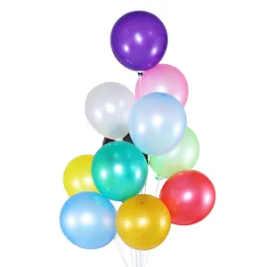 Ballons en latex perlé rond épaissi de 10 pouces ensemble coloré pour fête d'anniversaire