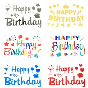 Gelukkige Verjaardag Ballon Stickers Kleurrijke Letter Decals Voor Bobo Ballons Folie Ballons Feestdecoratie Benodigdheden