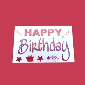 Kleurrijke glitter gelukkige verjaardag feest decoratie sticker witte sticker voor ballonnen