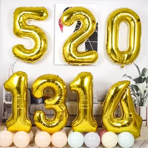 40-inch large gold foil number balloons, perfect for wedding, birthday, and anniversary decor.