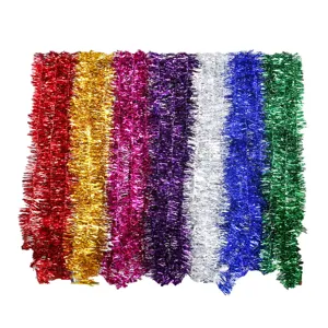 Guirnalda de oropel 2m doble espesor flecos metálicos brillantes para fiesta deco