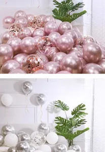 Latex party balloons set for wedding, birthday, and room decoration with assorted colors.