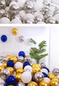 Thickened metallic and confetti balloons set for wedding and birthday party decor.