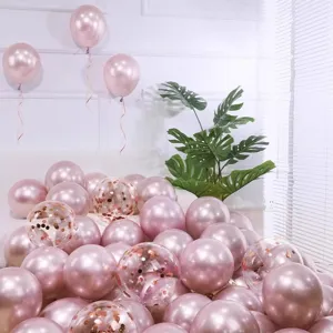 Rose gold balloon set metallic confetti balloons wedding birthday party decoration supplies