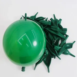 Thickened 10 inch tail linking balloons in dark green for party and school decorations.