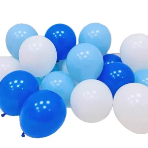 Thickened blue balloons set for birthday party decorations and festive scene setup supplies.