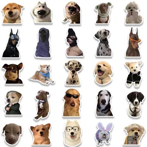Cute funny dog meme stickers waterproof vinyl decals pack for laptop and water bottles.