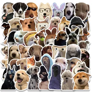 Cute funny dog meme stickers pack waterproof vinyl decals for laptop phone water bottle 50pcs