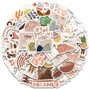 Retro boho inspirational stickers pack 50pcs waterproof vinyl decals for laptop water bottle
