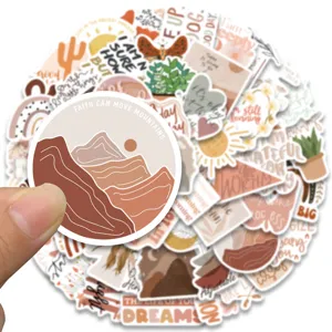 Vintage bohemian motivational sticker pack waterproof aesthetic laptop decals 50pcs