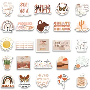 Vintage bohemian inspirational motivational sticker pack aesthetic cute vinyl decals for bottles