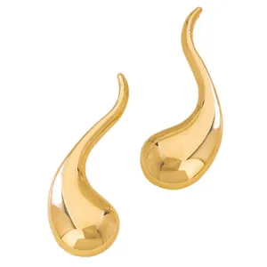 Orecchini goccia astratta dorati donna gioiello chic moderno minimalista elegante