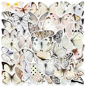 aesthetic butterfly stickers pack waterproof vintage nature decals for laptop luggage guitar 50pcs