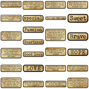 Vintage English quote stickers waterproof DIY laptop suitcase decorative decals set