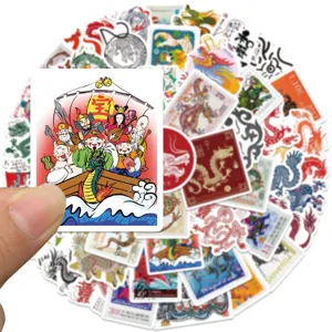 53pcs Dragon Year Stamp Cartoon Stickers Waterproof Decals for Laptop Phone Water Bottle